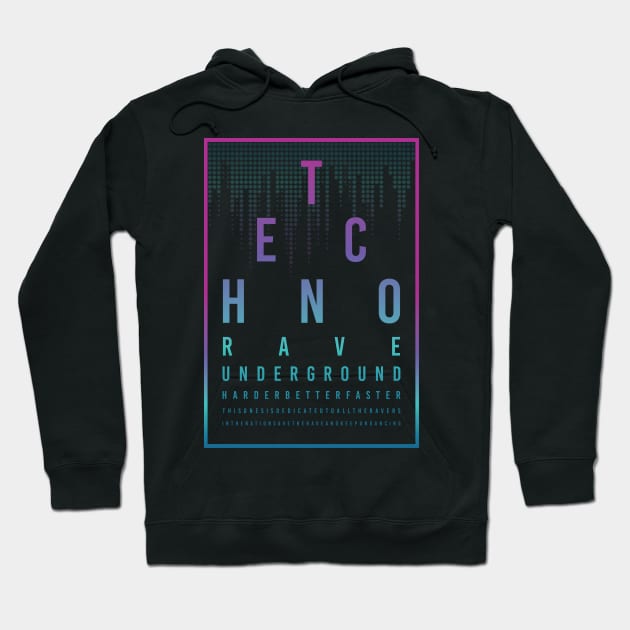 Techno Rave Faster Hardstyle Hoodie by avshirtnation